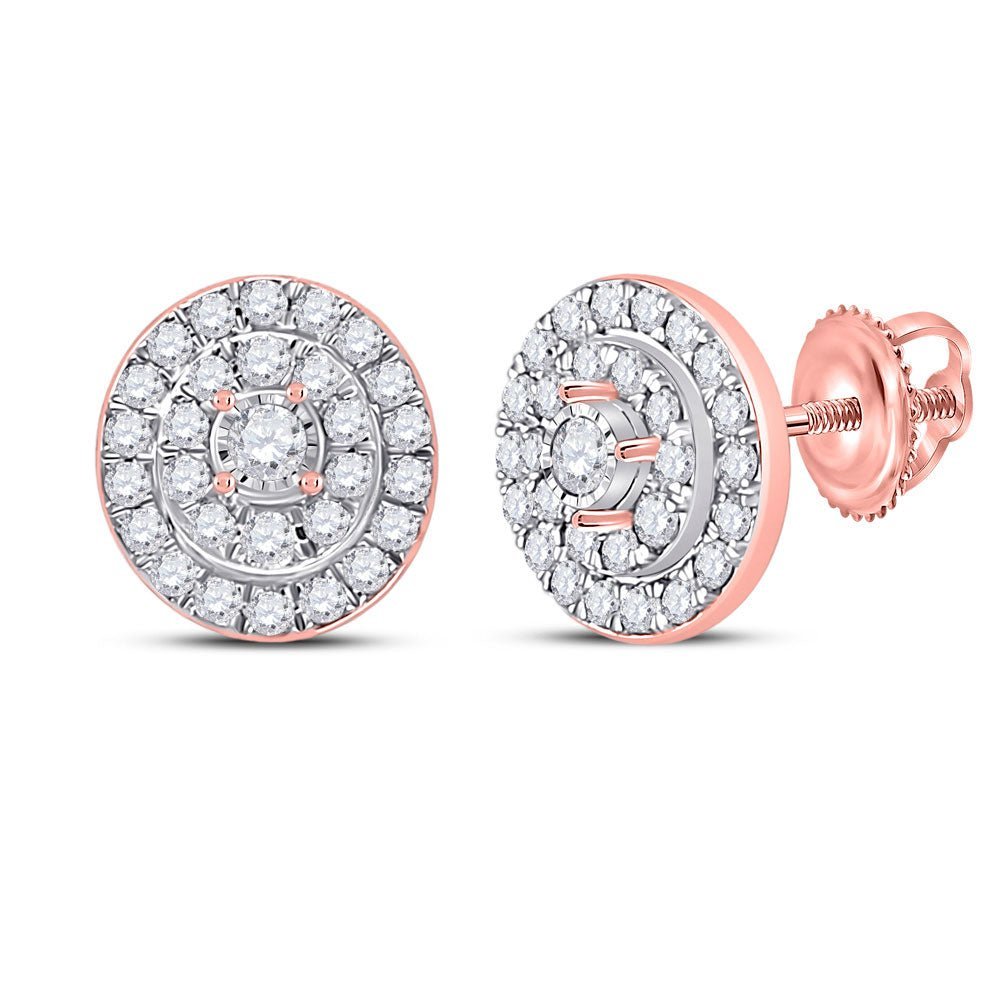 Radiant Rose Gold Oval Diamond Earrings - 1/3 Cttw - Splendid Jewellery
