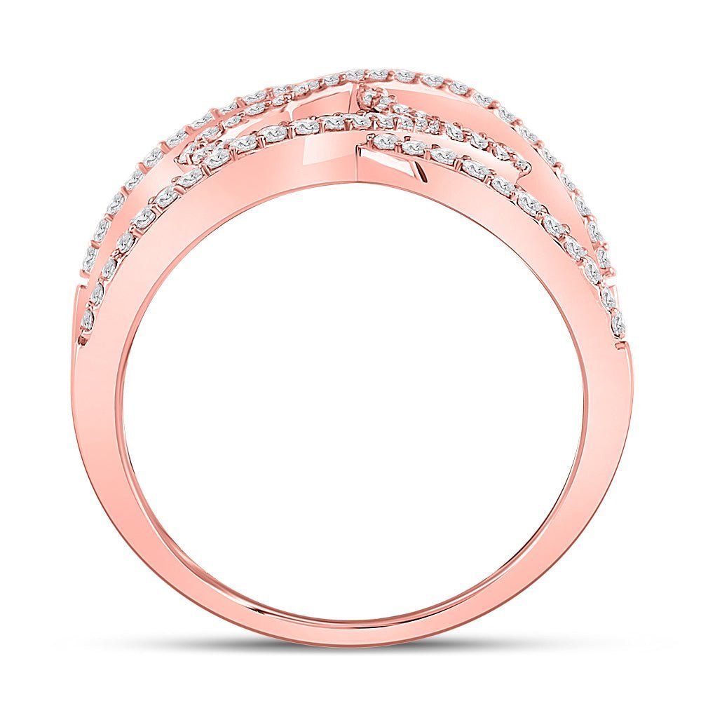 Radiant Rose Gold Starburst Diamond Band - Splendid Jewellery