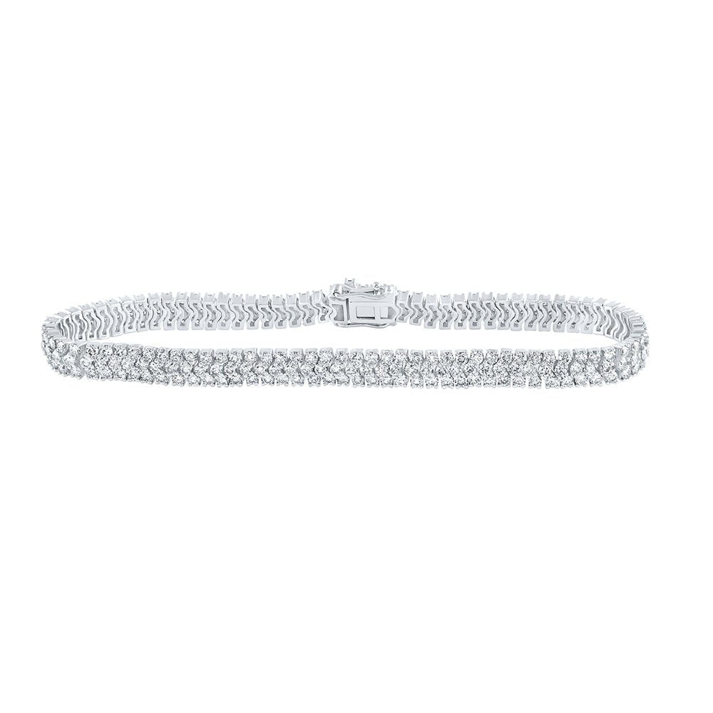 Radiant Sparkle: 14kt White Gold Diamond Tennis Bracelet - 5 - 7/8 Ct.t.w. - Splendid Jewellery
