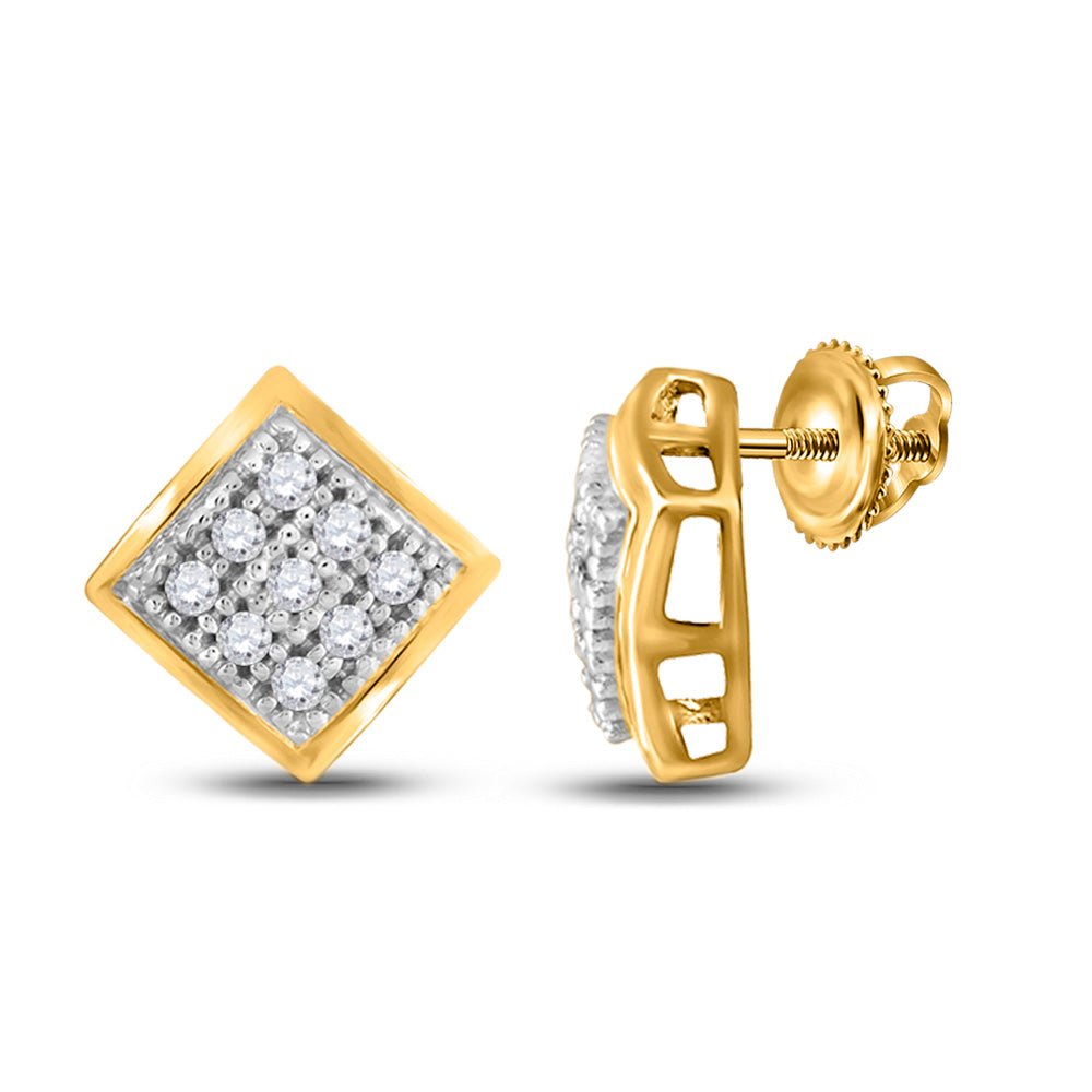 Radiant Square Diamond Gold Earrings - Splendid Jewellery
