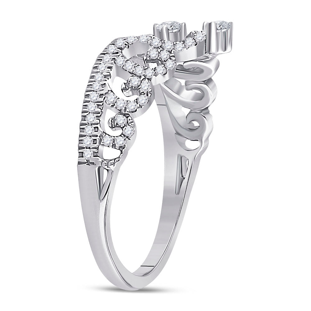 Regal Heart Crown Diamond Fashion Ring - Splendid Jewellery