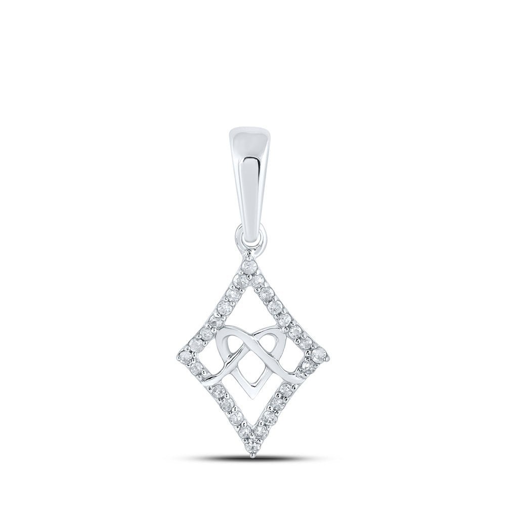 Romantic Brilliance: 10kt White Gold Diamond Heart Pendant - Splendid Jewellery