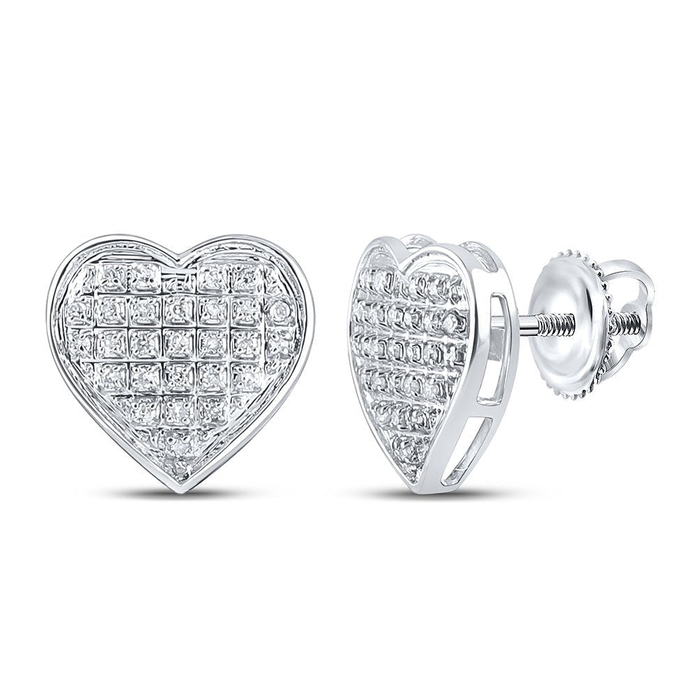 Romantic Radiance: 10kt White Gold Heart - Shaped Diamond Earrings - Splendid Jewellery