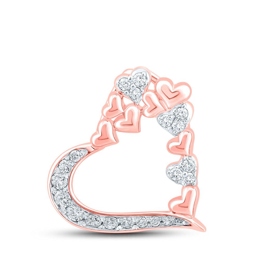 Romantic Rose Gold Diamond Heart & Love Pendant - Splendid Jewellery