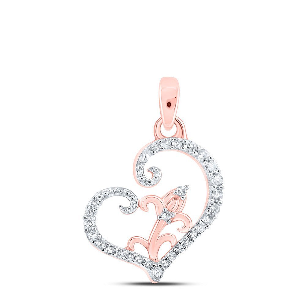 Romantic Rose Gold Diamond Heart & Love Symbol Pendant - Splendid Jewellery