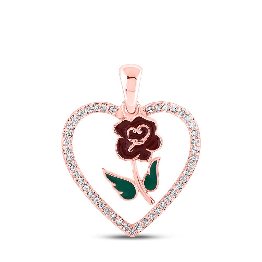 Romantic Rose Gold Diamond Heart & Love Symbol Pendant - Splendid Jewellery