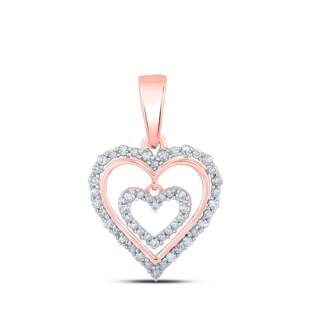 Romantic Rose Gold Diamond Heart & Love Symbol Pendant - Splendid Jewellery
