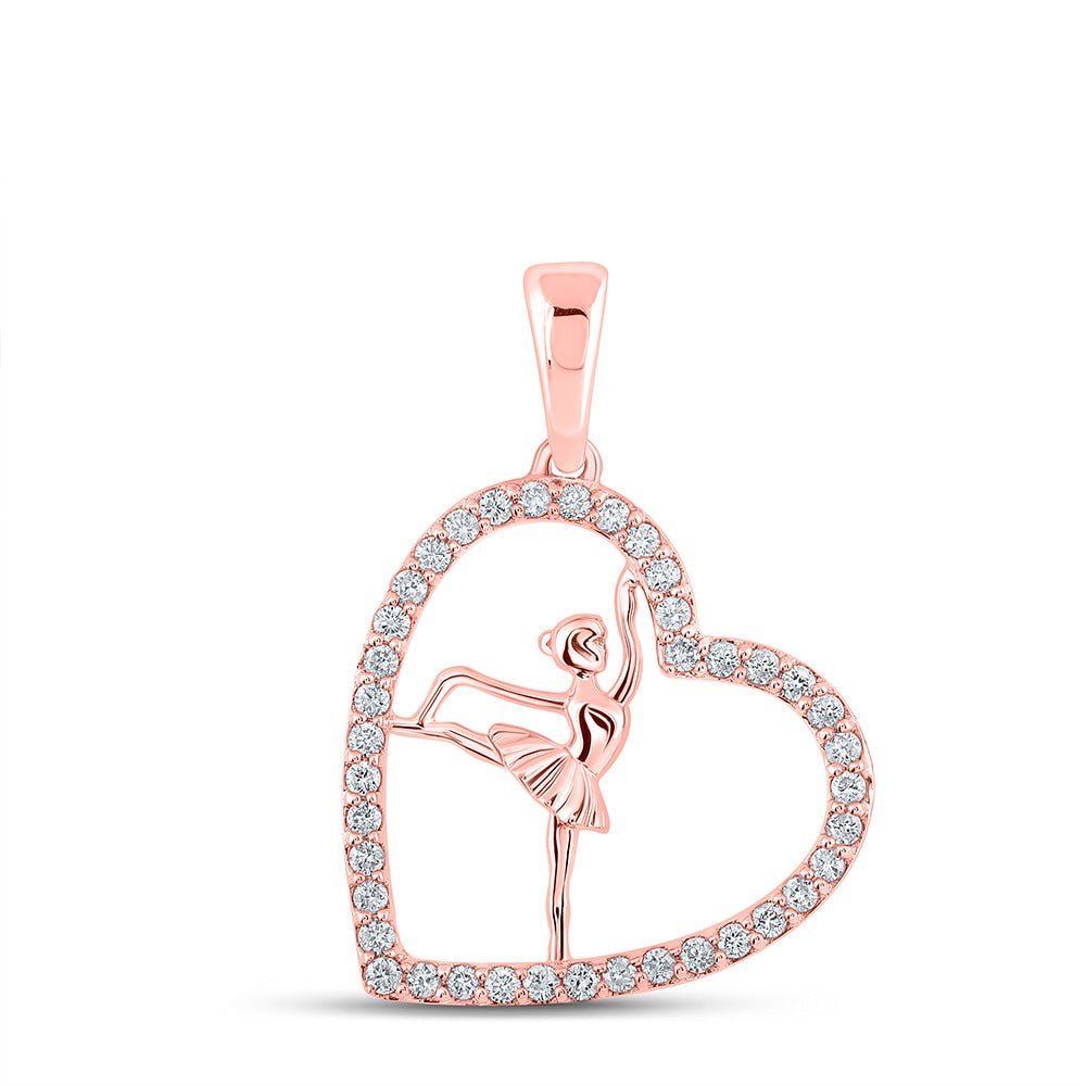 Romantic Rose Gold Diamond Heart Pendant - Splendid Jewellery