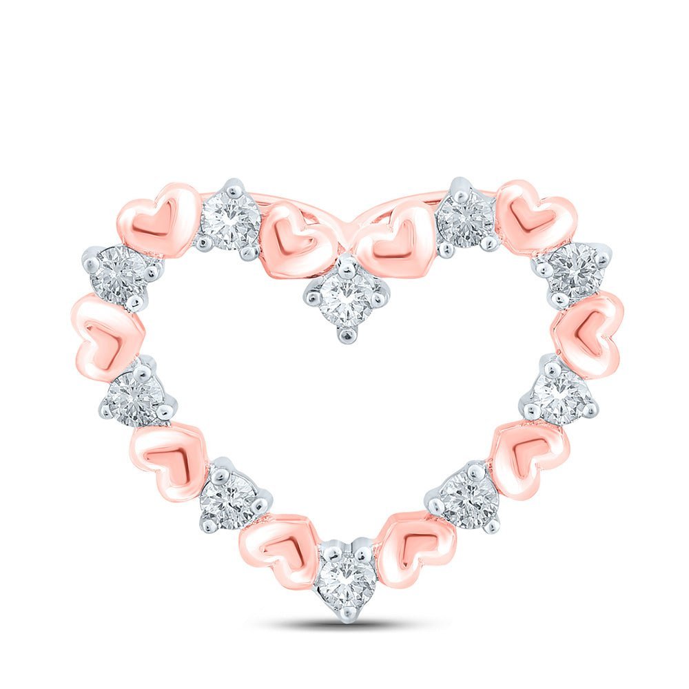 Romantic Rose Gold Diamond Heart Pendant - Splendid Jewellery