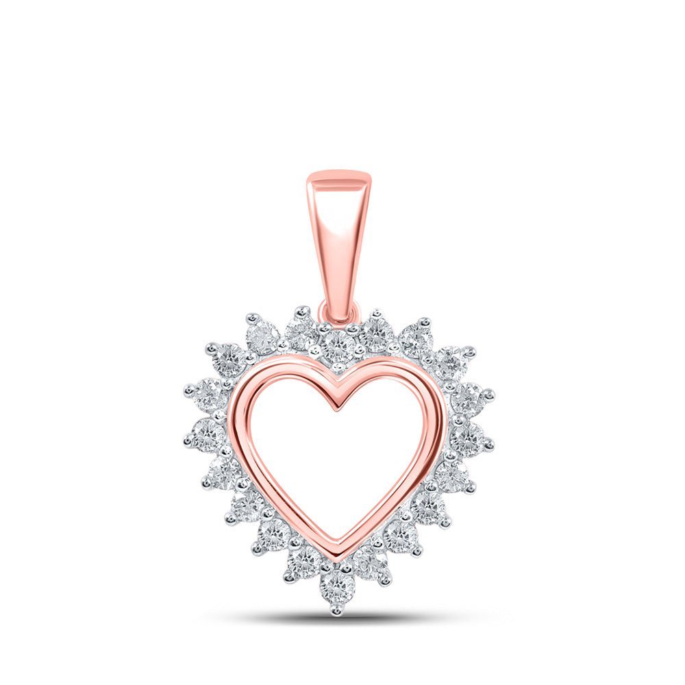 Romantic Rose Gold Diamond Heart Pendant - Splendid Jewellery