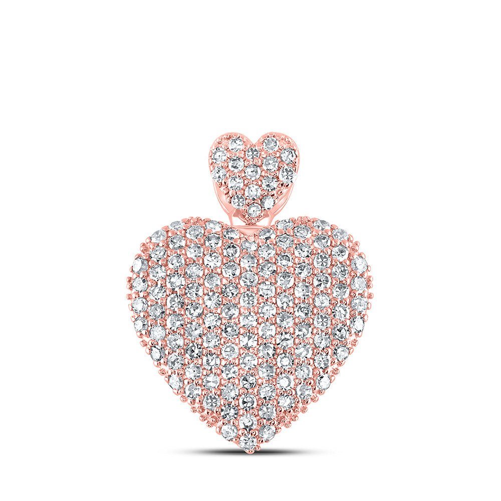 Romantic Rose Gold Diamond Heart Pendant - A Captivating Symbol of Love - Splendid Jewellery