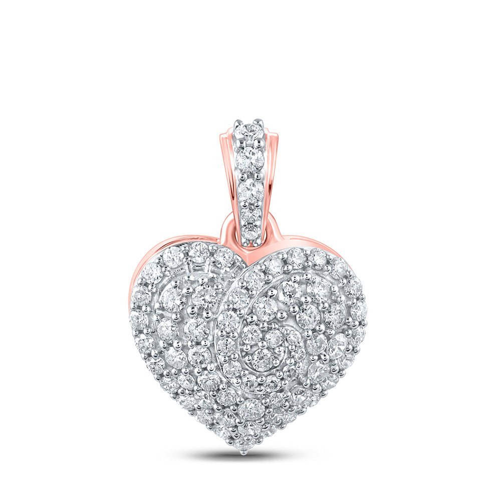 Romantic Rose Gold Diamond Heart Pendant: A Captivating Symbol of Love and Elegance - Splendid Jewellery