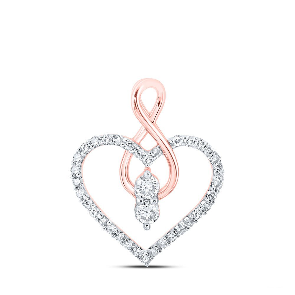 Romantic Rose Gold Diamond Heart Pendant: A Symbol of Eternal Love - Splendid Jewellery