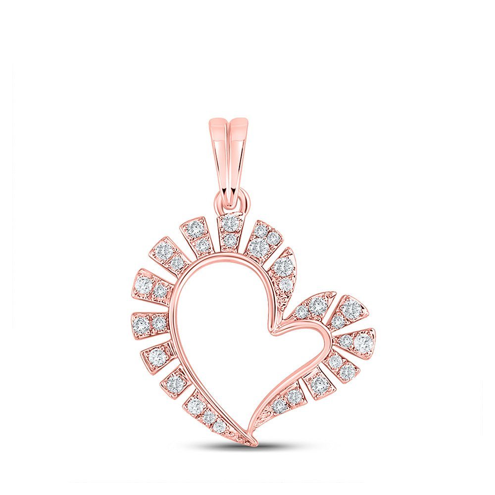 Romantic Rose Gold Diamond Heart Pendant - A Symbol of Everlasting Love - Splendid Jewellery