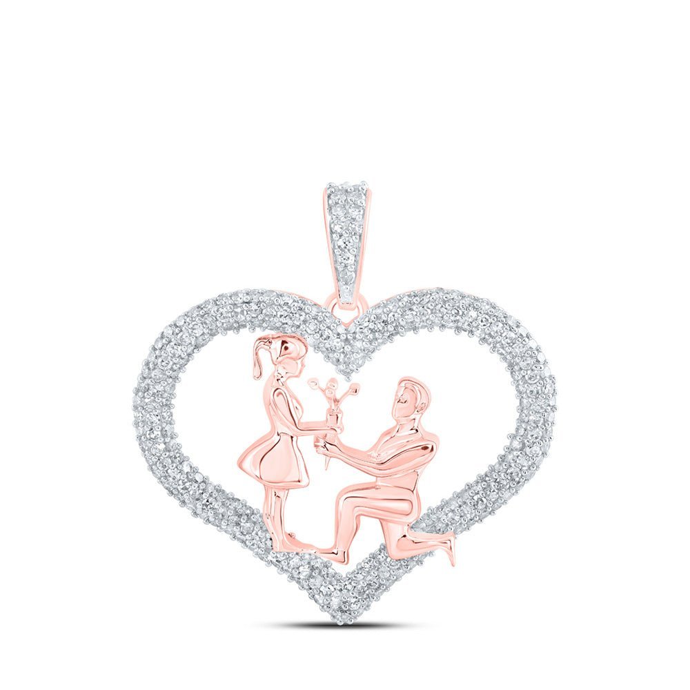 Romantic Rose Gold Diamond Heart Pendant: A Symbol of Everlasting Love - Splendid Jewellery