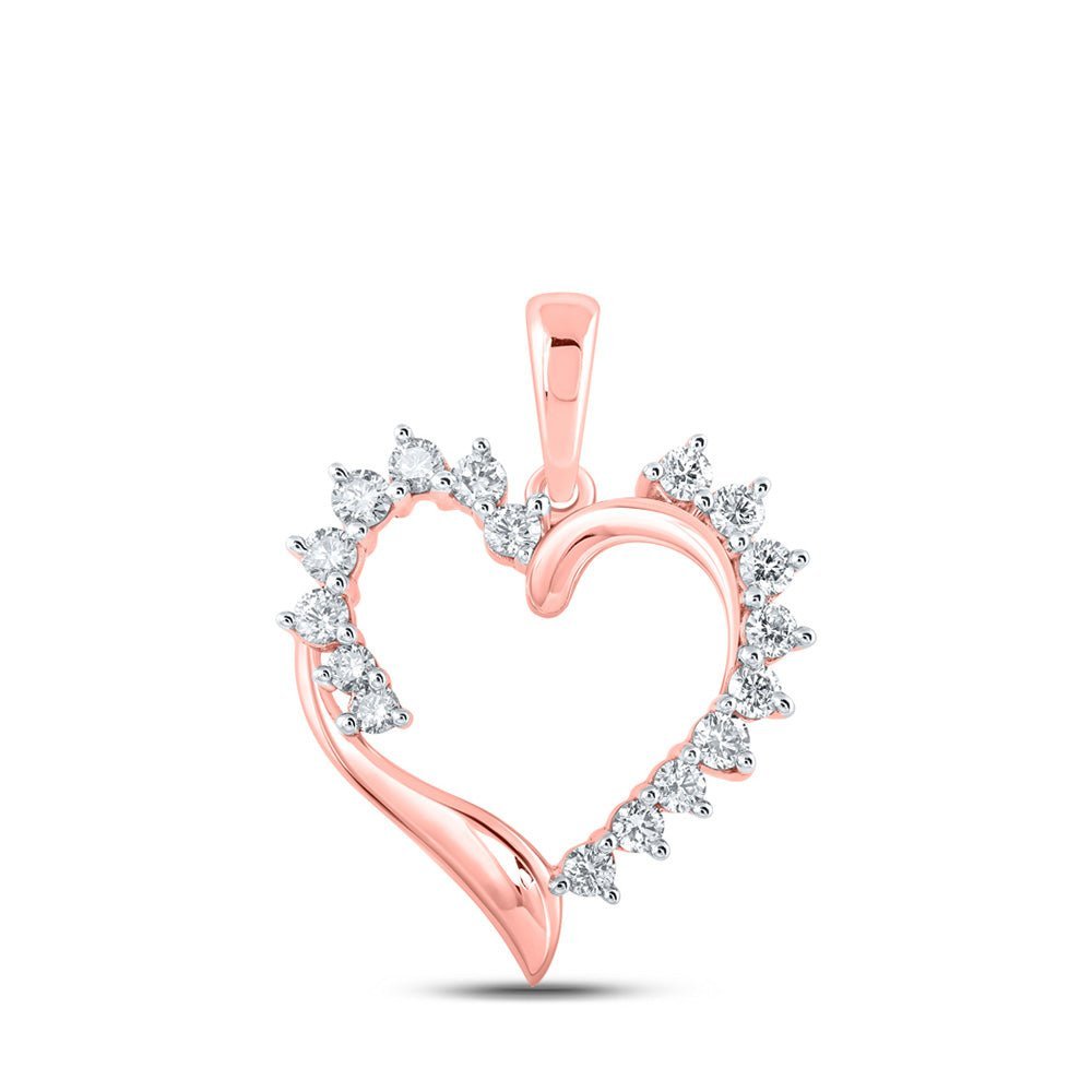 Romantic Rose Gold Diamond Heart Pendant: A Symbol of Love and Elegance - Splendid Jewellery