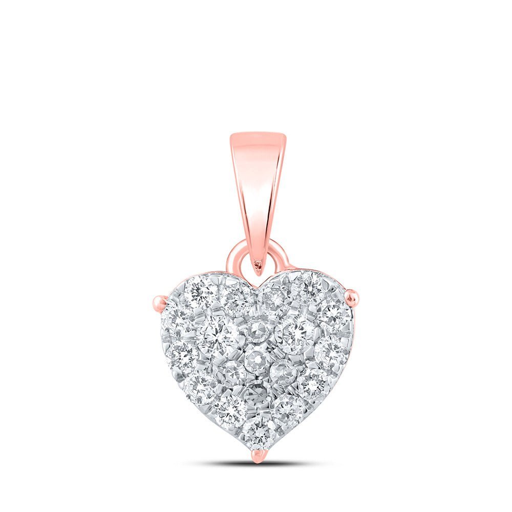 Romantic Rose Gold Diamond Heart Pendant - A Symbol of Love and Elegance - Splendid Jewellery