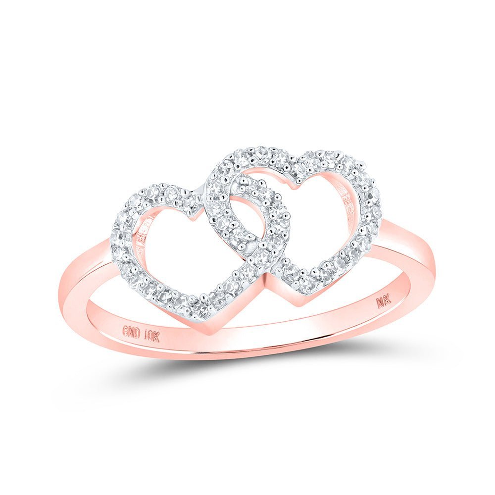 Romantic Rose Gold Diamond Heart Ring - Splendid Jewellery