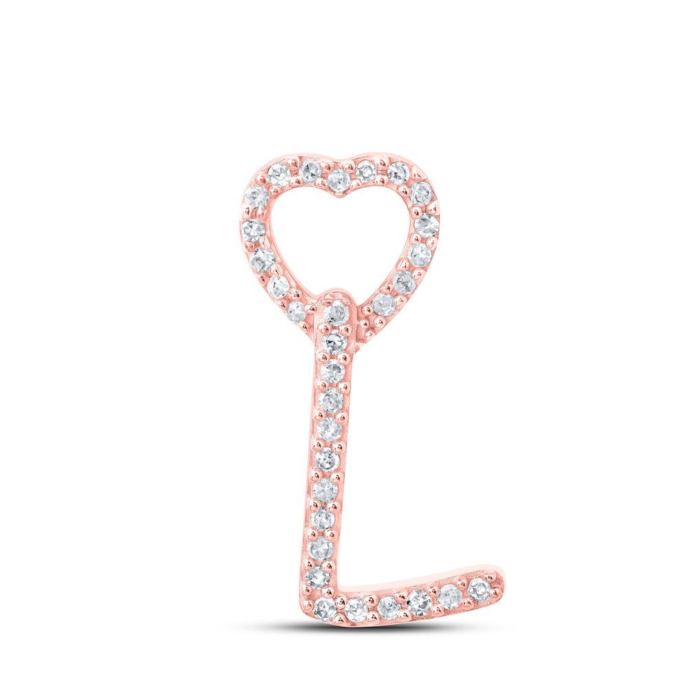 Romantic Rose Gold Diamond Initial Heart Pendant - Personalized Love and Affection Necklace - Splendid Jewellery
