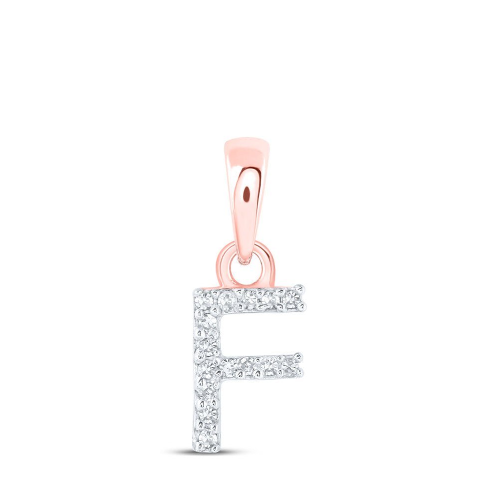 Romantic Rose Gold Diamond Initial Pendant - Splendid Jewellery