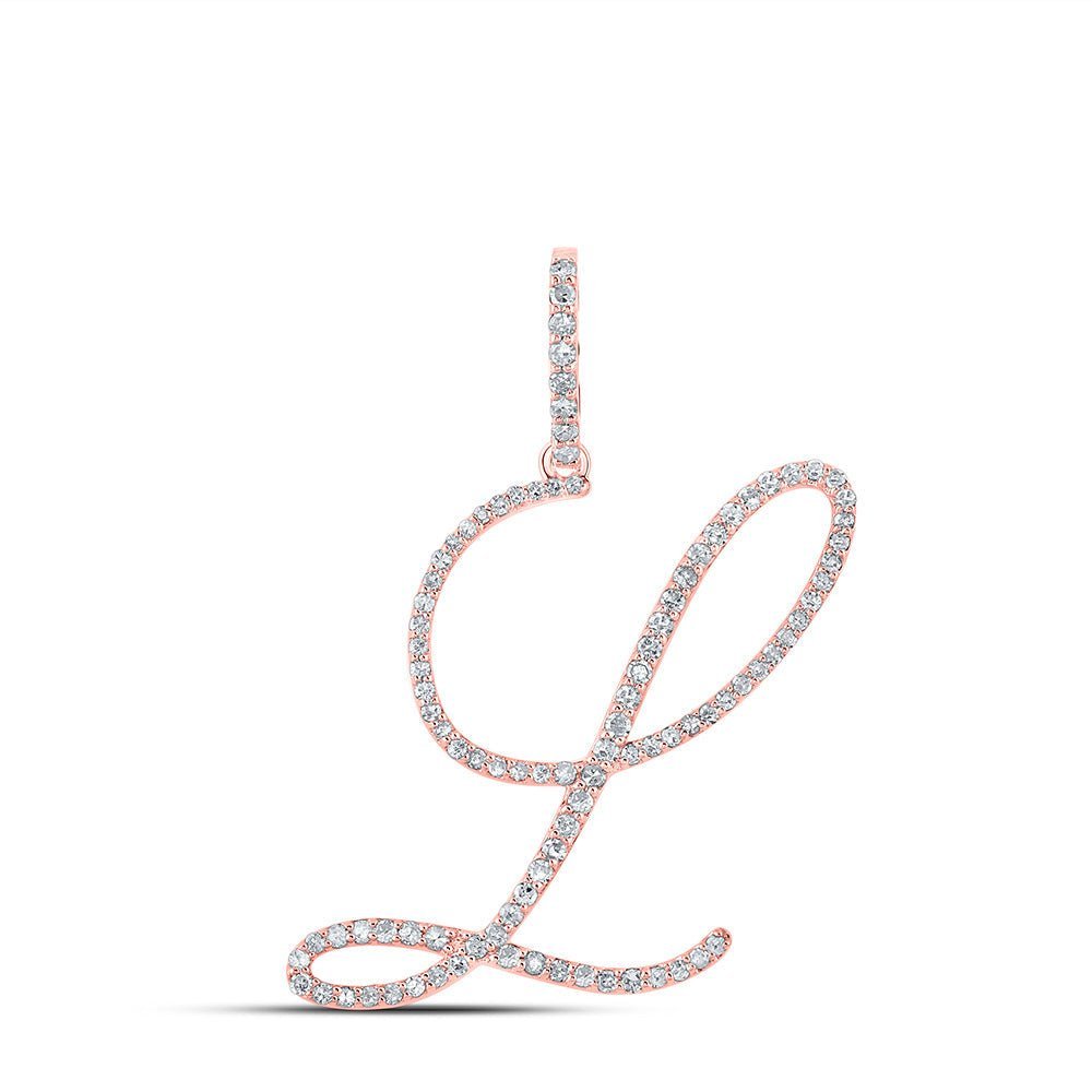 Romantic Rose Gold Diamond Initial Pendant - Splendid Jewellery