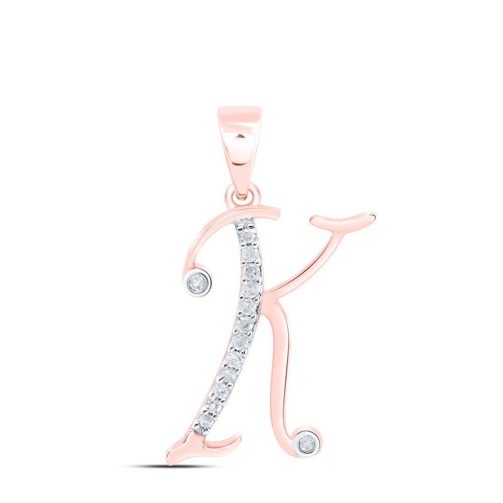 Romantic Rose Gold Diamond Initial Pendant - Splendid Jewellery