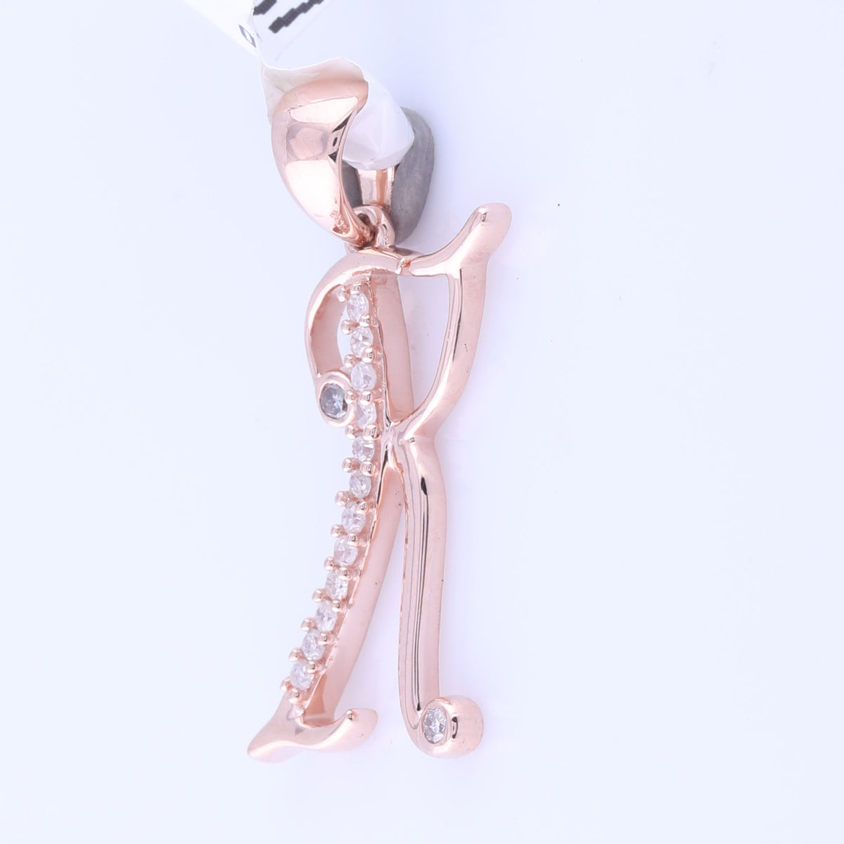 Romantic Rose Gold Diamond Initial Pendant - Splendid Jewellery