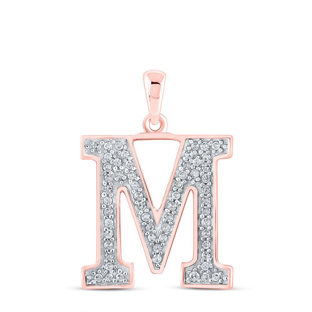 Romantic Rose Gold Diamond Initial Pendant - Splendid Jewellery