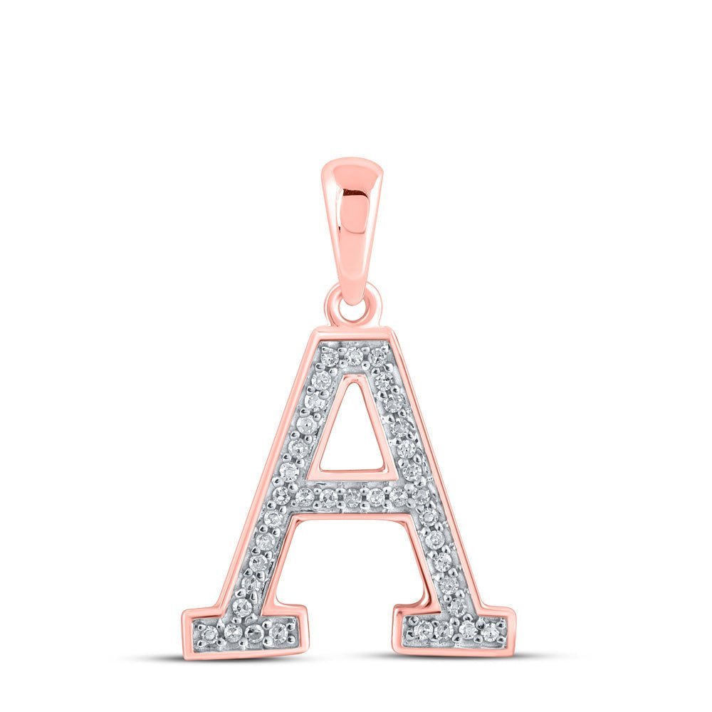 Romantic Rose Gold Diamond Initial Pendant - Personalized Elegance - Splendid Jewellery