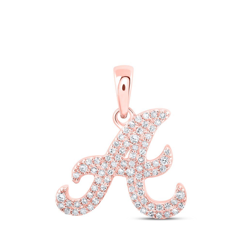 Romantic Rose Gold Diamond Initial Pendant - Personalized Elegance - Splendid Jewellery
