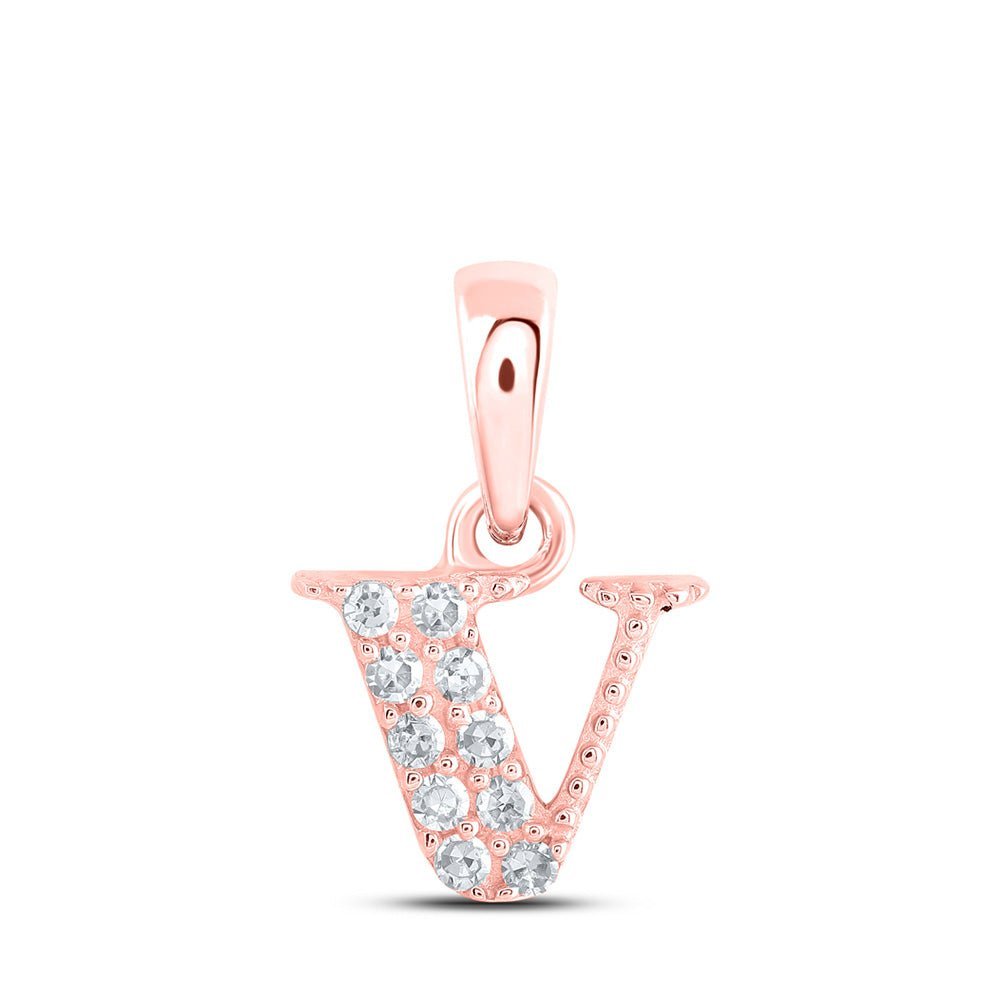 Romantic Rose Gold Diamond Initial Pendant: Personalized Elegance in 10kt Rose Gold - Splendid Jewellery