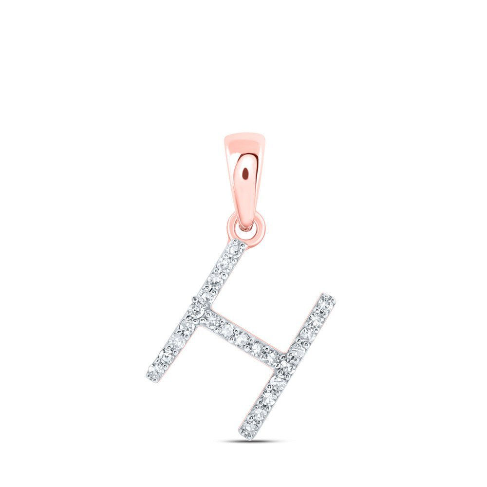 Romantic Rose Gold Diamond Initial Pendant - Personalized Elegance in 10kt Rose Gold - Splendid Jewellery