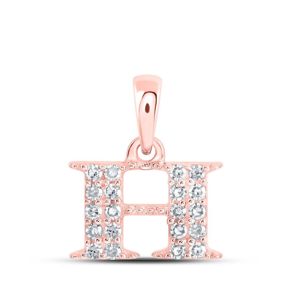 Romantic Rose Gold Diamond Initial Pendant - Personalized Letter Necklace - Splendid Jewellery