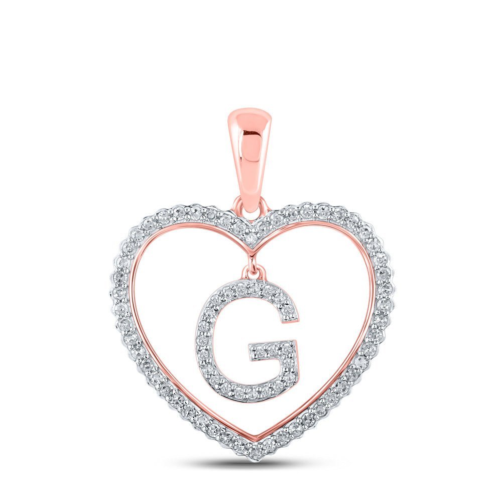 Romantic Rose Gold Diamond Initial Pendant - Personalized Love Letter Necklace - Splendid Jewellery
