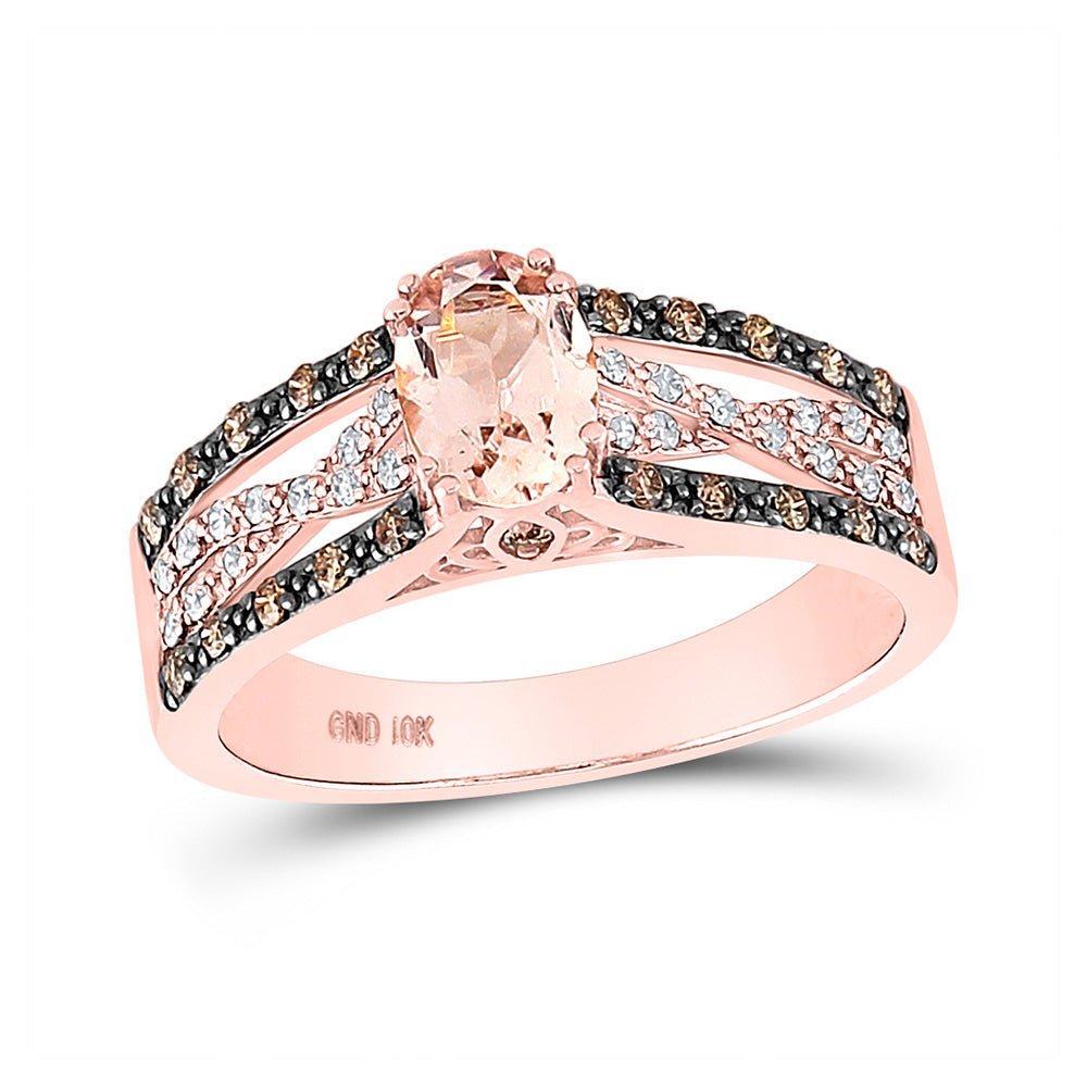 Romantic Rose Gold Morganite Diamond Fashion Ring - Splendid Jewellery