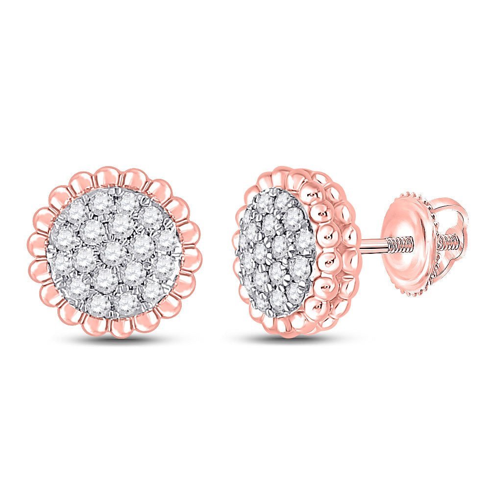 Rose Blossom Diamond Cluster Earrings - Splendid Jewellery