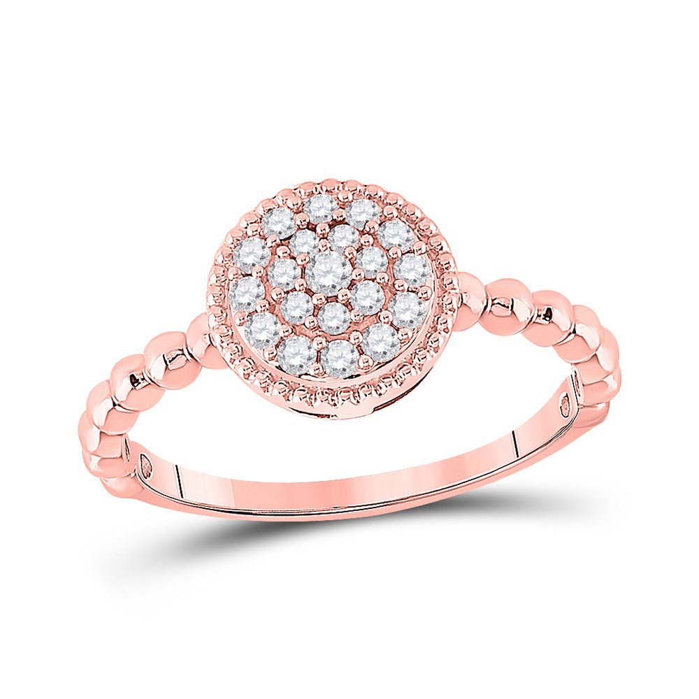 Rose Gold Diamond Beaded Circle Cluster Ring - A Mesmerizing Masterpiece of Elegance and Brilliance - Splendid Jewellery