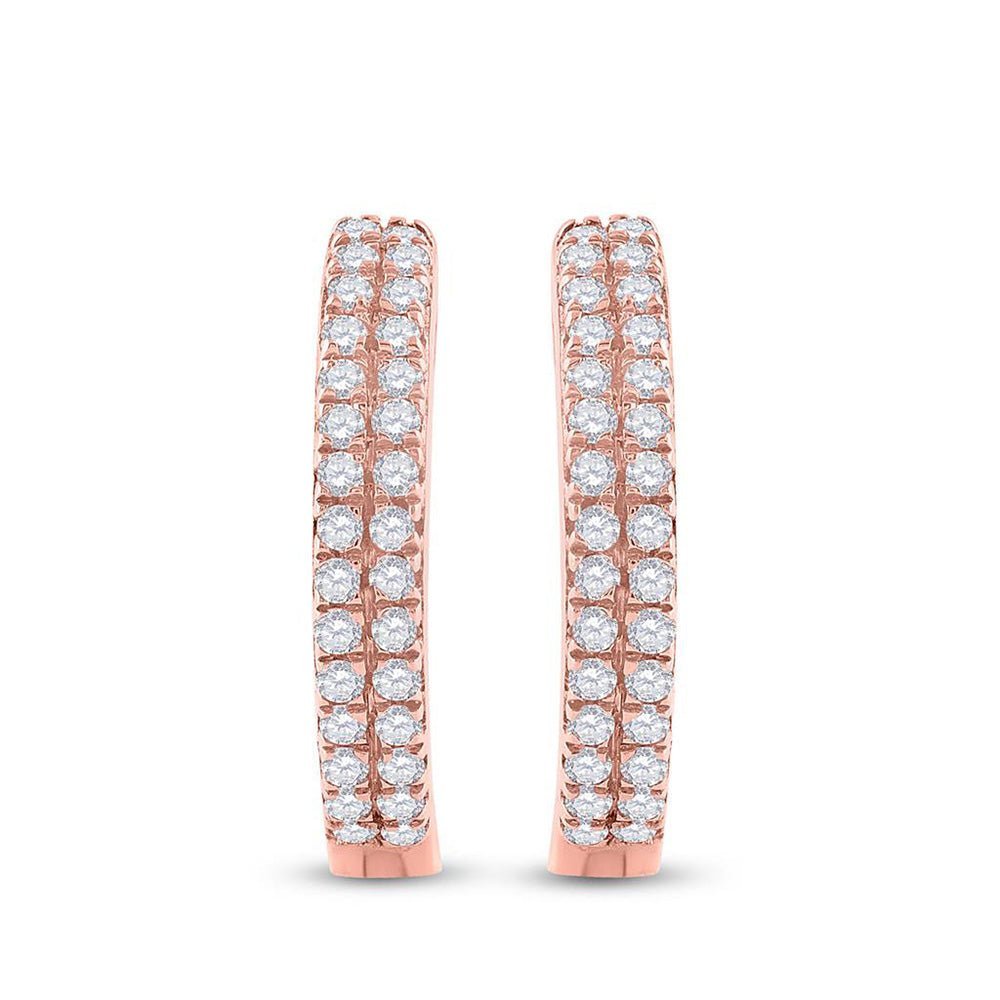 Rose Gold Diamond Brilliance Hoop Earrings - Splendid Jewellery