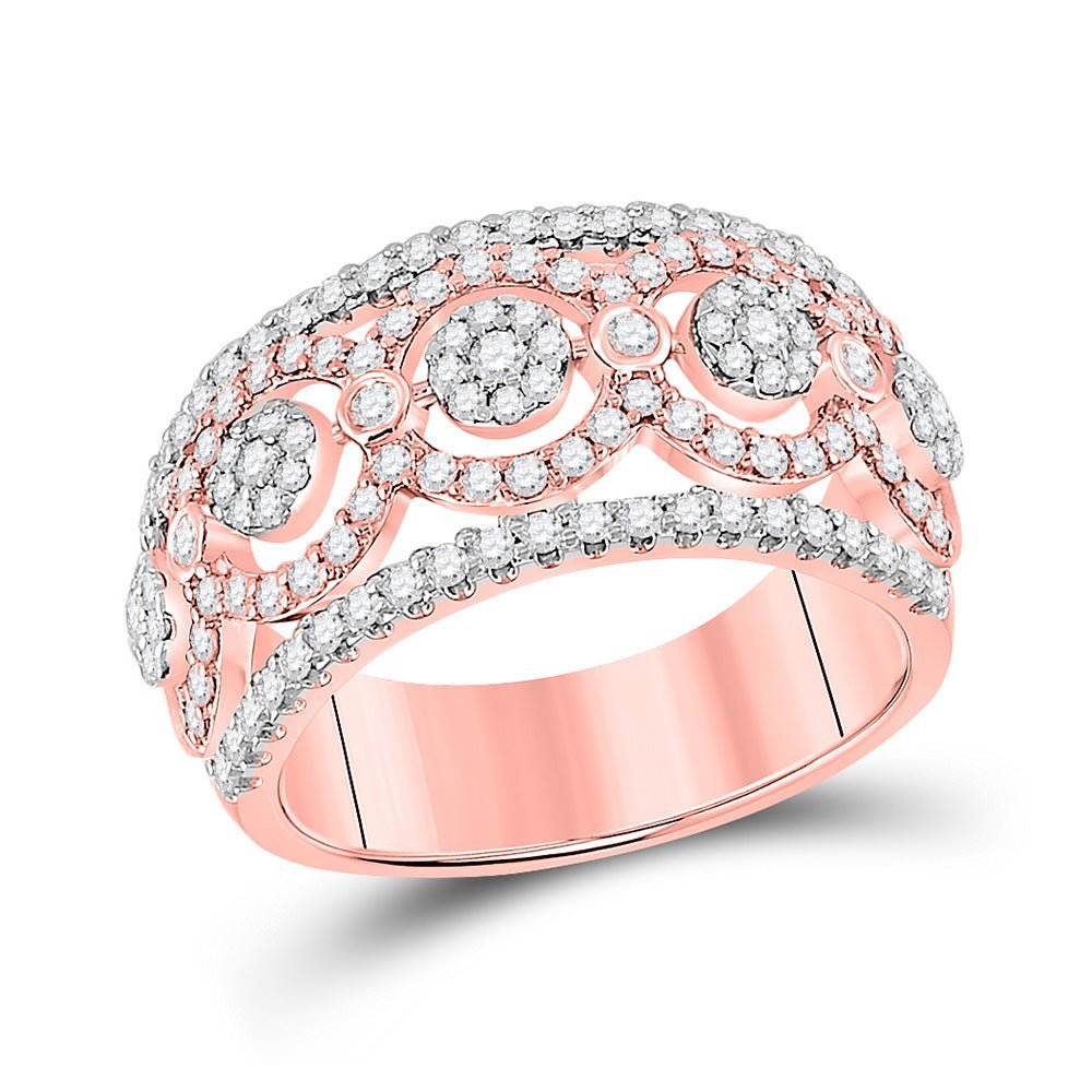 Rose Gold Diamond Cluster Band Ring - 7/8 Cttw - Splendid Jewellery - Splendid Jewellery