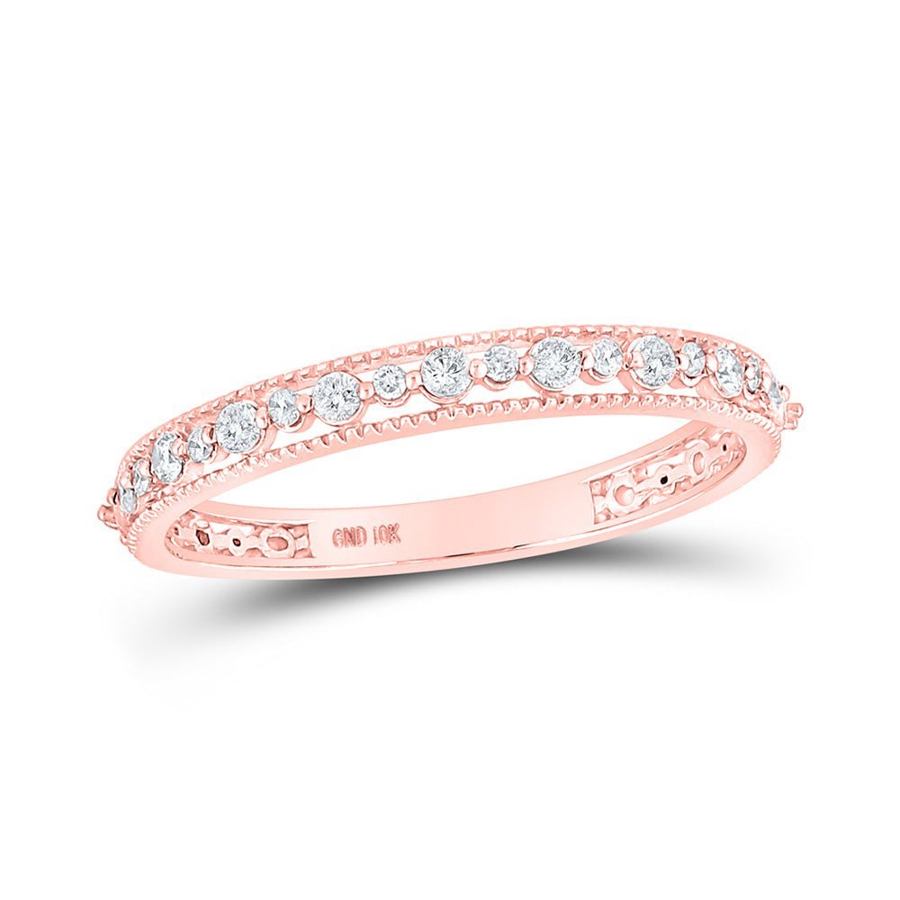 Rose Gold Diamond Delight Stackable Band Ring - Splendid Jewellery