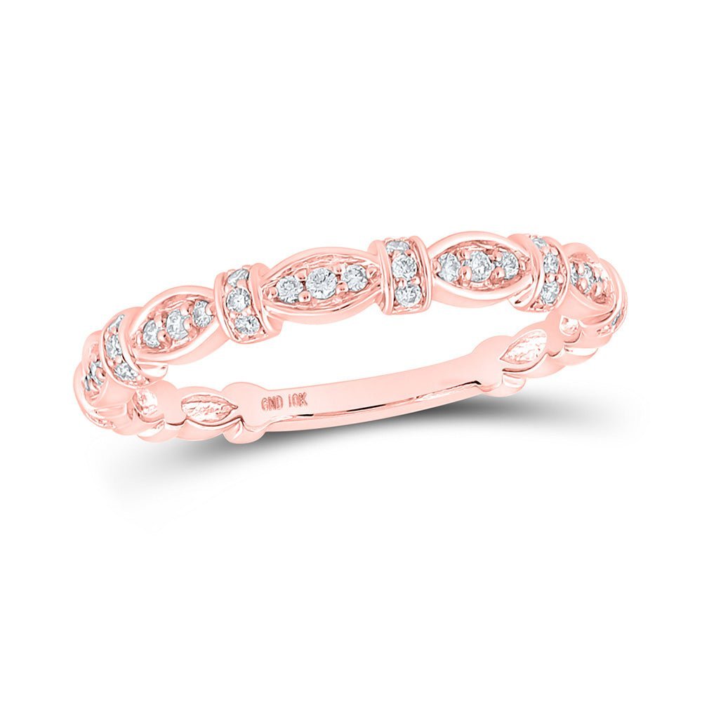 Rose Gold Diamond Eternity Stackable Band Ring - Splendid Jewellery