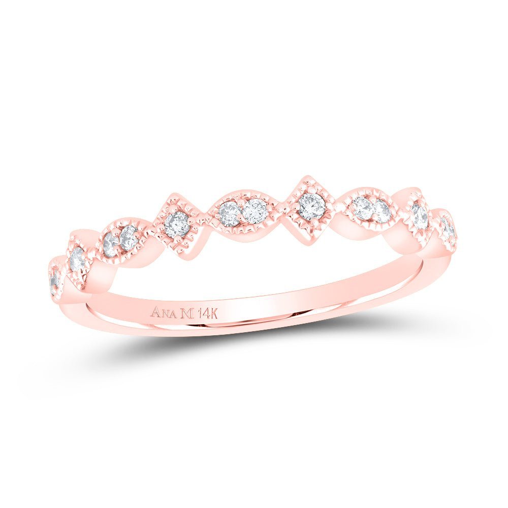 Rose Gold Diamond Geometric Stackable Band Ring - A Mesmerizing Expression of Elegance - Splendid Jewellery