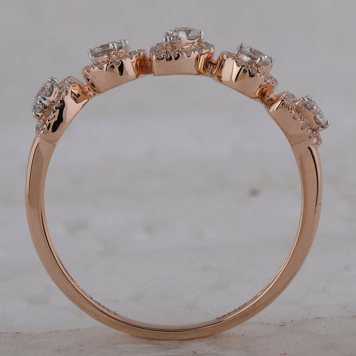 Rose Gold Diamond Harmony Ring - Splendid Jewellery