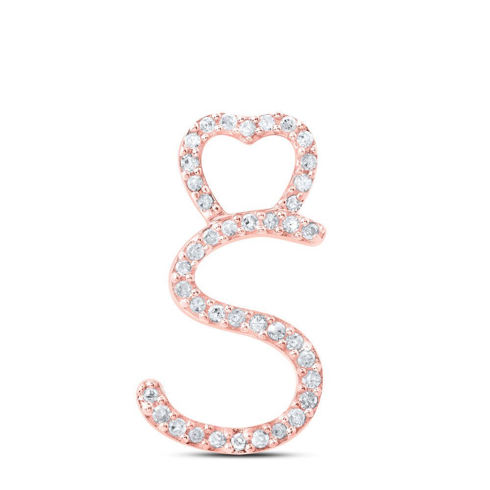 Rose Gold Diamond Heart Initial Pendant - Personalized Elegance and Romance - Splendid Jewellery
