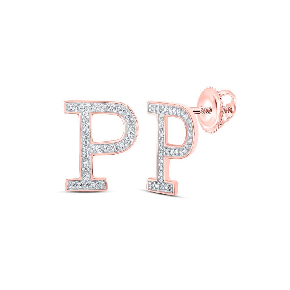 Rose Gold Diamond Initial Earrings: Personalized Elegance by Splendid Jewellery - Splendid Jewellery