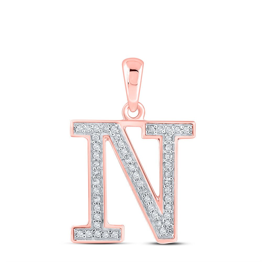 Rose Gold Diamond Initial Pendant - Personalized Elegance - Splendid Jewellery