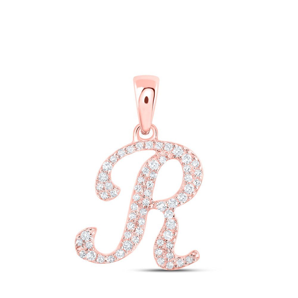 Rose Gold Diamond Initial Pendant - Personalized Elegance in Sparkling Brilliance - Splendid Jewellery