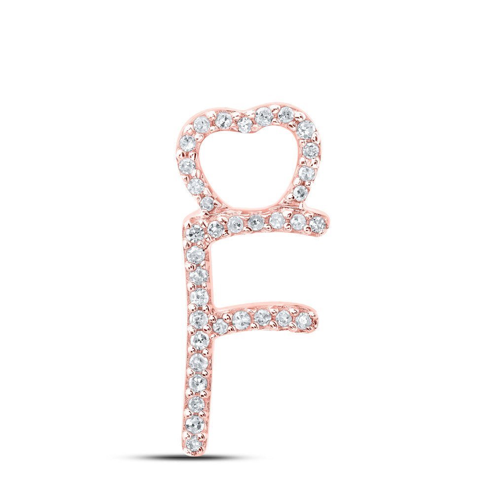 Rose Gold Diamond Initial Pendant | Personalized Letter Necklace with Round Diamond | Splendid Jewellery - Splendid Jewellery
