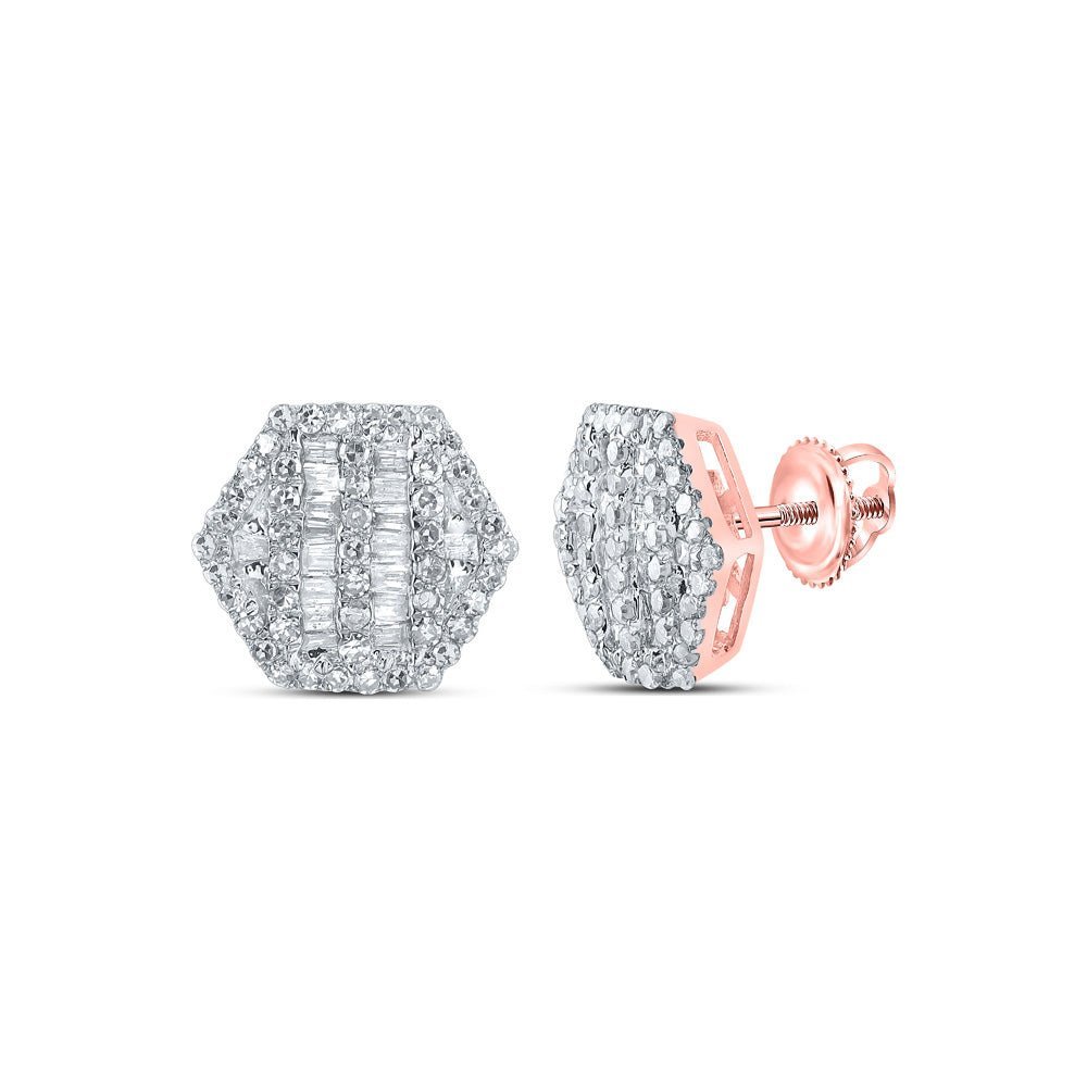 Rose Gold Hexagon Diamond Earrings: A Mesmerizing Masterpiece of Elegance - Splendid Jewellery