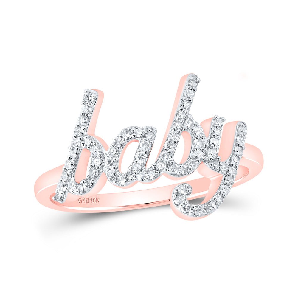 Rose Gold Sparkling Diamond BABY Band Ring - Splendid Jewellery
